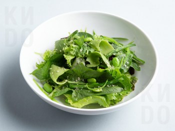 Зелёный салат с медово-горчичным соусом